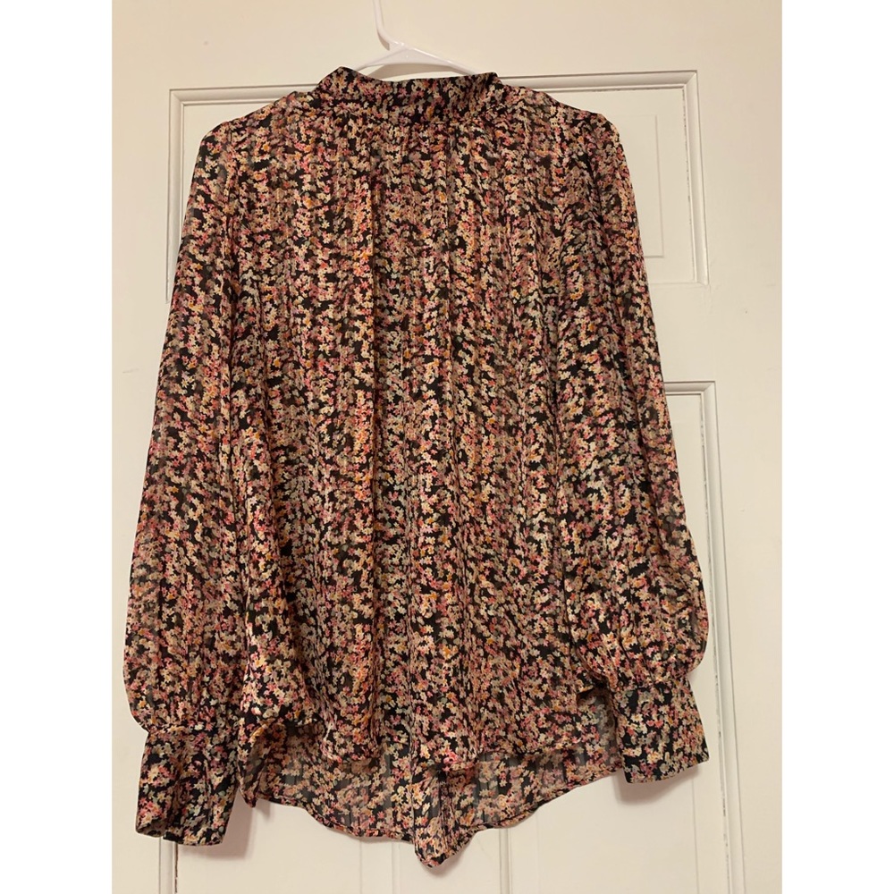 Micro Flower Design Sheer Top